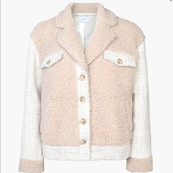 Greylin Jackets & Coats Greylin Kayla Tweed Blocked Sherpa Jacket